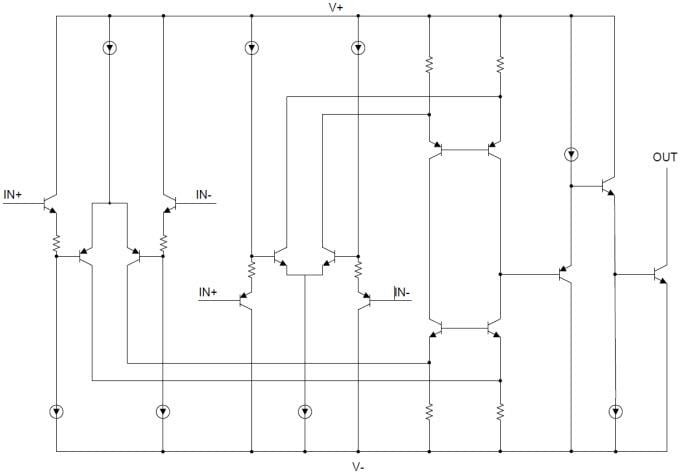 Block Diagram - Texas Instruments TLV170x/TLV170x-Q1 MicroPower Comparators