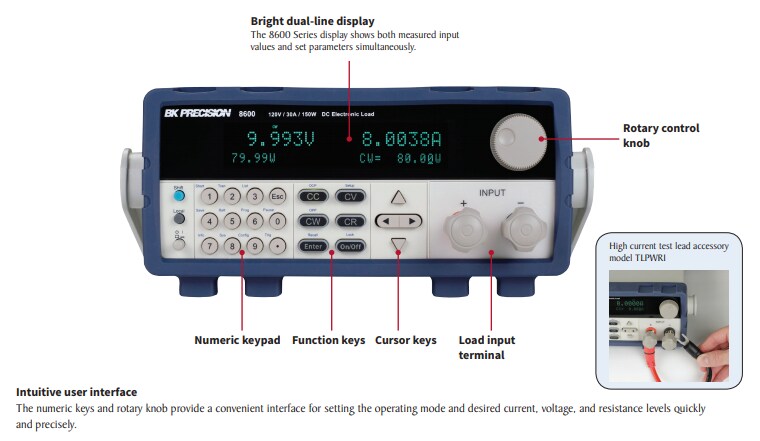 Chart - B&K Precision 8600 Series Programmable DC Electronic Loads