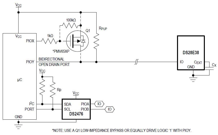 Application Circuit Diagram - Analog Devices / Maxim Integrated DS28E38 DeepCover® Secure ECDSA Authenticator