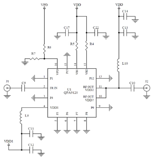Schematic - Qorvo QPA9120 Evaluation Board
