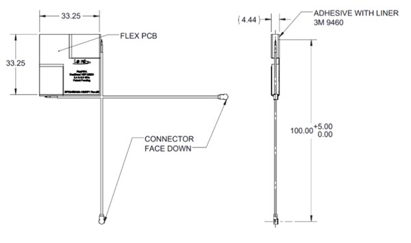 Mechanical Drawing - Ezurio FlexMIMO Antenna for Wi-Fi® MIMO
