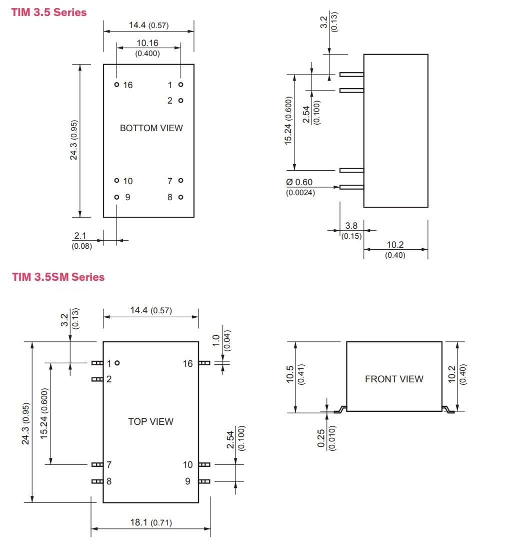 TRACO Power TIM 3.5 & TIM 3.5SM DC/DC Converters