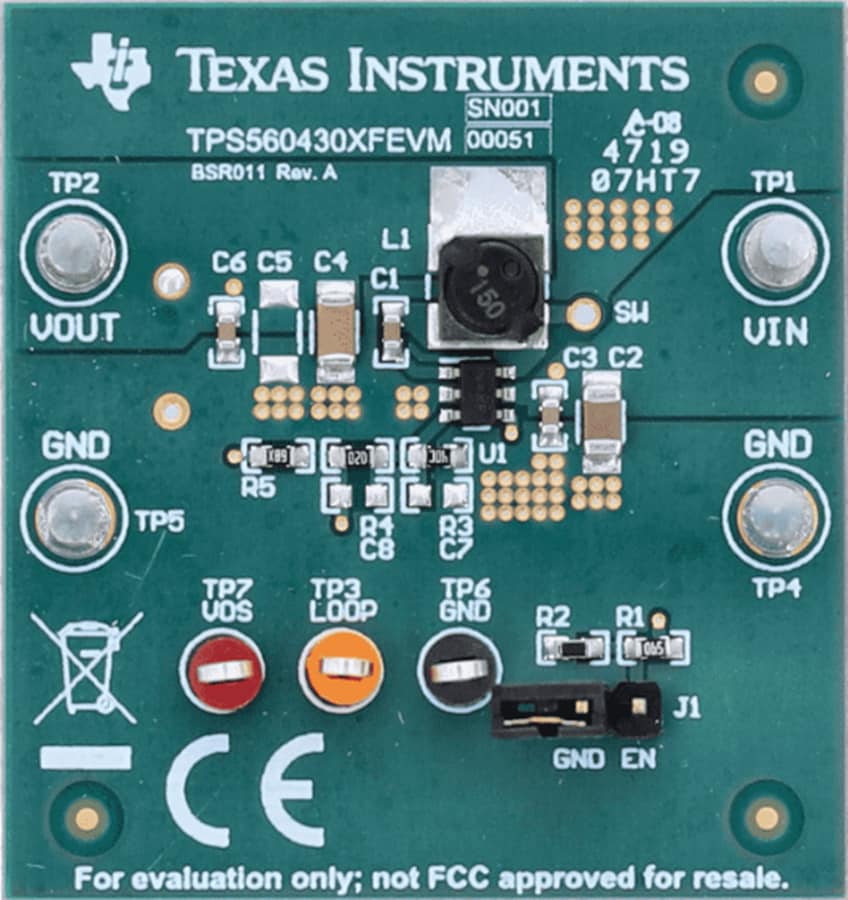 Mechanical Drawing - Texas Instruments TPS560430XFEVM Evaluation Module (EVM)