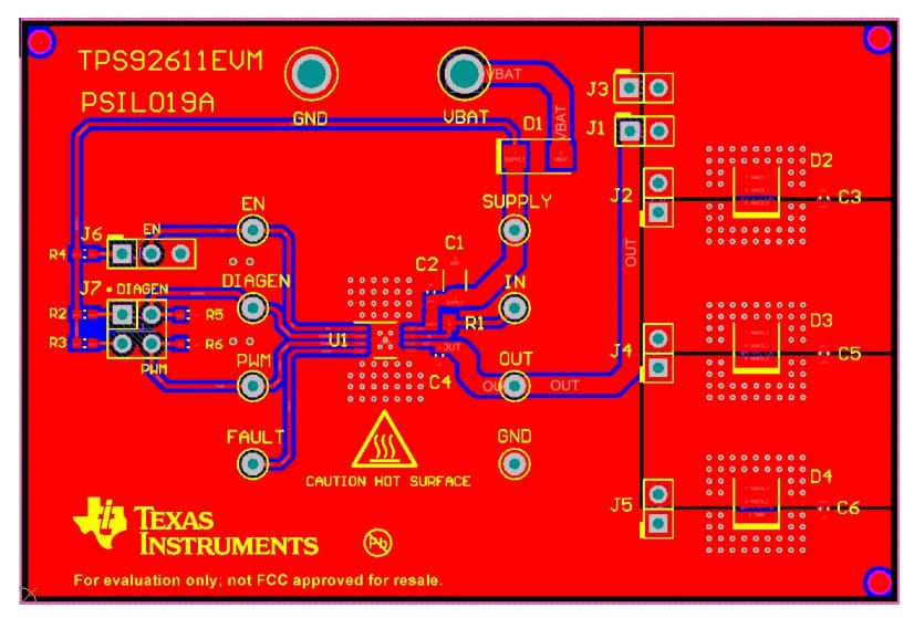 Location Circuit - Texas Instruments TPS92611EVM LED Driver Evaluation Module