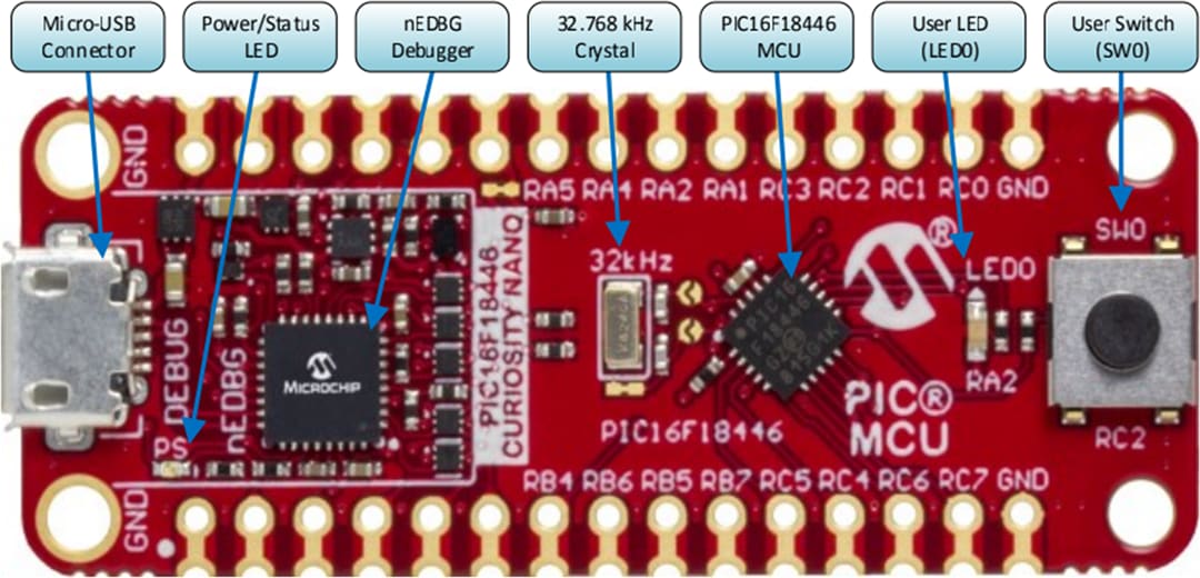 Microchip Technology PIC16F18446 Curiosity Nano Kit (DM164144)