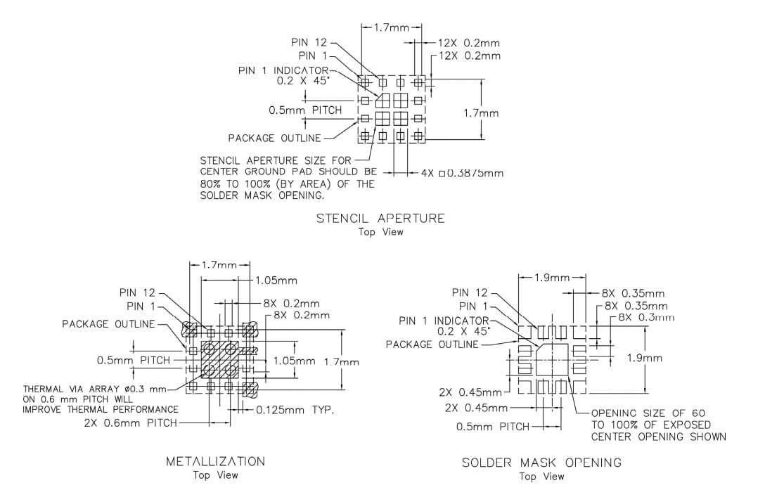 Mechanical Drawing - Skyworks Solutions Inc. SKY66405-11 2.4GHz RF Front-End Module