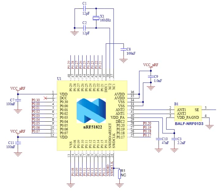 Application Circuit Diagram - STMicroelectronics BALF-NRF01D3 Ultra Miniature Balun
