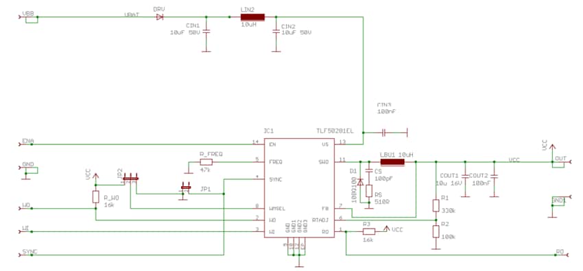 Schematic - Infineon Technologies TLF50281EL Demonstration Board