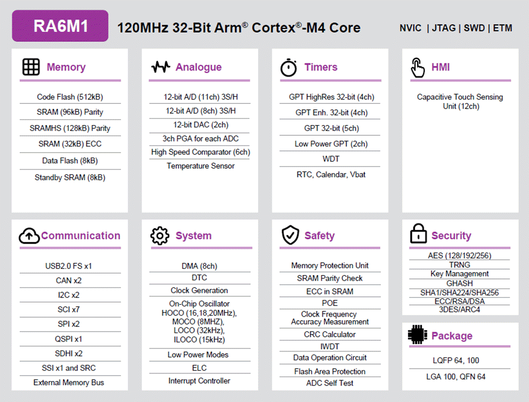 Renesas Electronics RA6M1 32-Bit Microcontroller Group