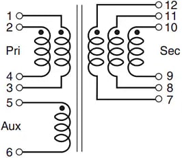 Schematic - Coilcraft PoE300F Flyback Transformers
