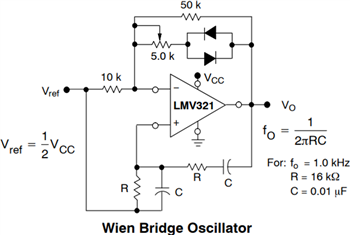 Application Circuit Diagram - onsemi LMV321, NCV321, LMV358, & LMV324 CMOS Op Amps
