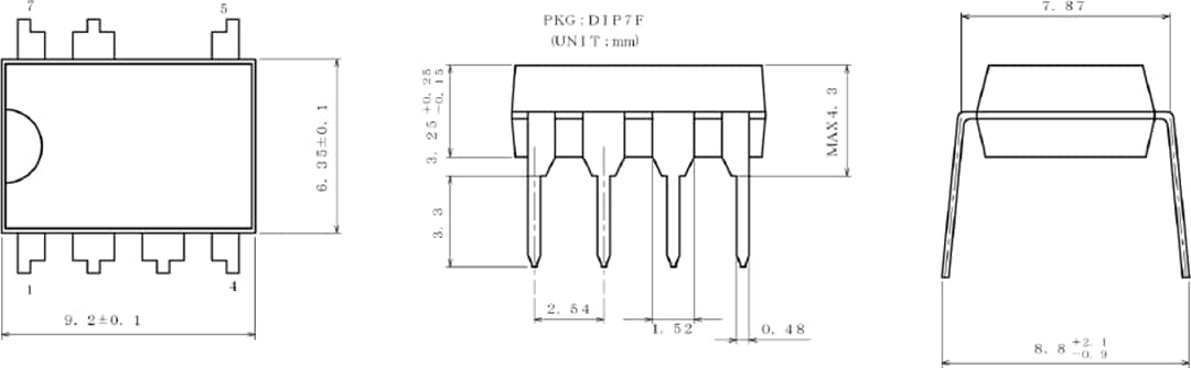 Mechanical Drawing - ROHM Semiconductor BM2P PWM DC-DC Converters