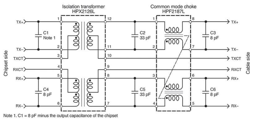Schematic - Coilcraft Guide to Magnetics for Power over Ethernet (PoE)