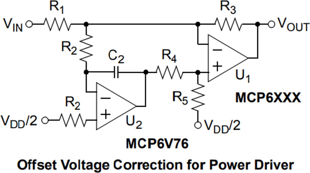 Application Circuit Diagram - Microchip Technology MCP6V7x Zero-Drift Linear Op Amps