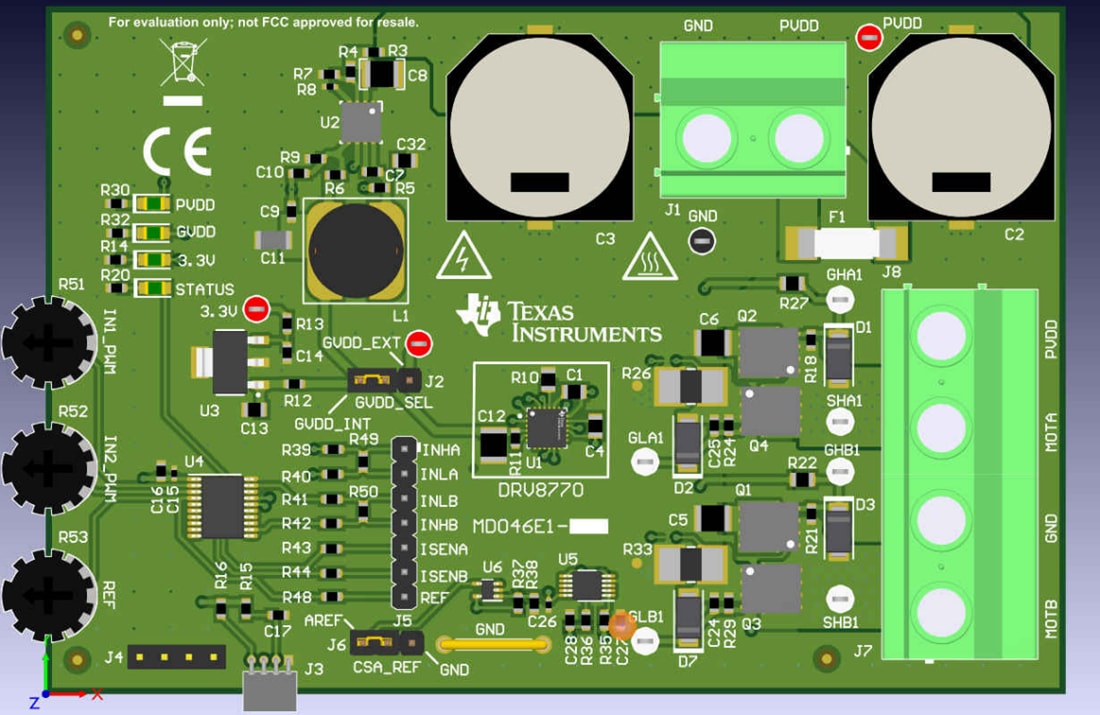 Mechanical Drawing - Texas Instruments DRV8770EVM Gate Driver Evaluation Module (EVM)