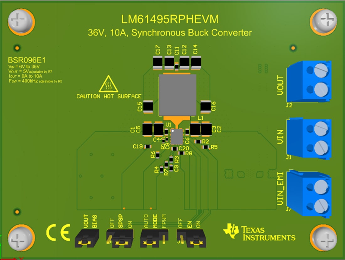 Mechanical Drawing - Texas Instruments LM61495RPHEVM Converter Evaluation Module (EVM)