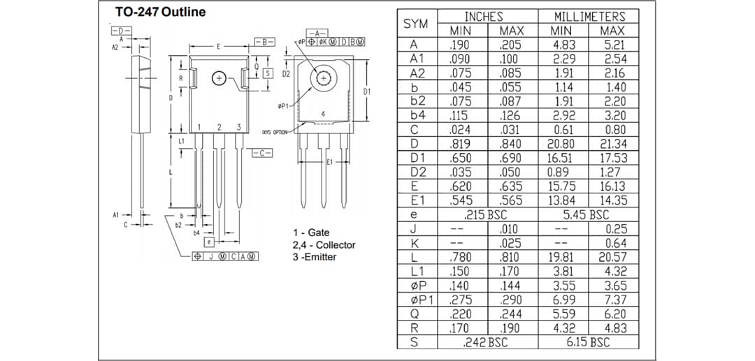 Mechanical Drawing - IXYS XPT™ GenX5™ Trench IGBTs