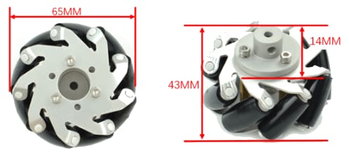 Schematic - DFRobot Metal Mecanum Wheels with Motor Shaft Coupling