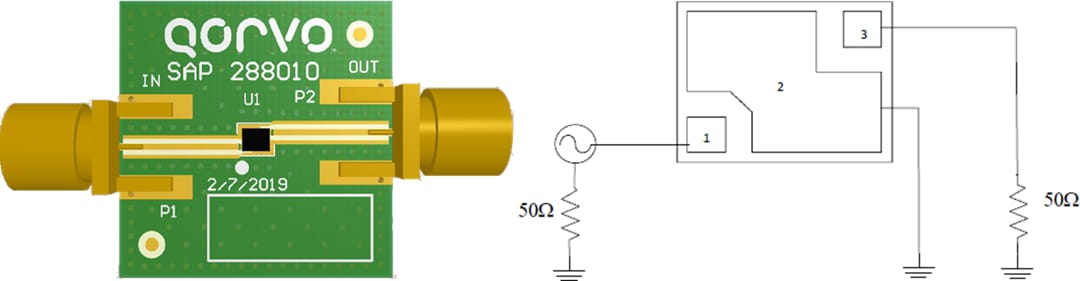 Mechanical Drawing - Qorvo QPQ1298EVB Evaluation Board