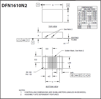 Mechanical Drawing - Semtech PowerClamp™ High-Surge TVS Diodes