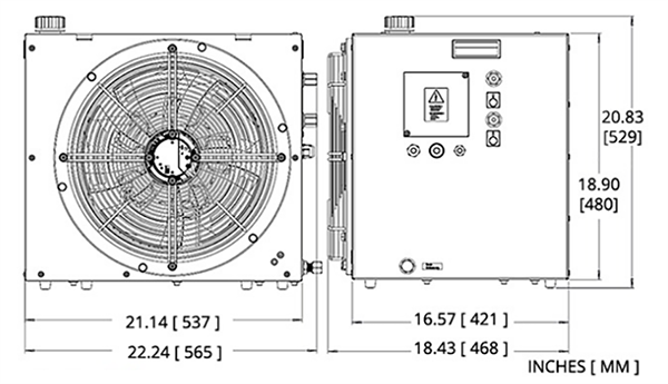 Mechanical Drawing - Tark Thermal Solutions LA5000 Liquid-to-Air Heat Exchanger