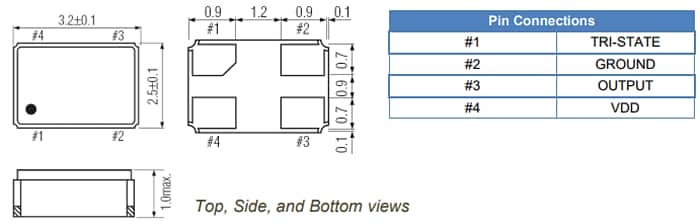 ECS ECS-327KE SMD Clock Oscillator
