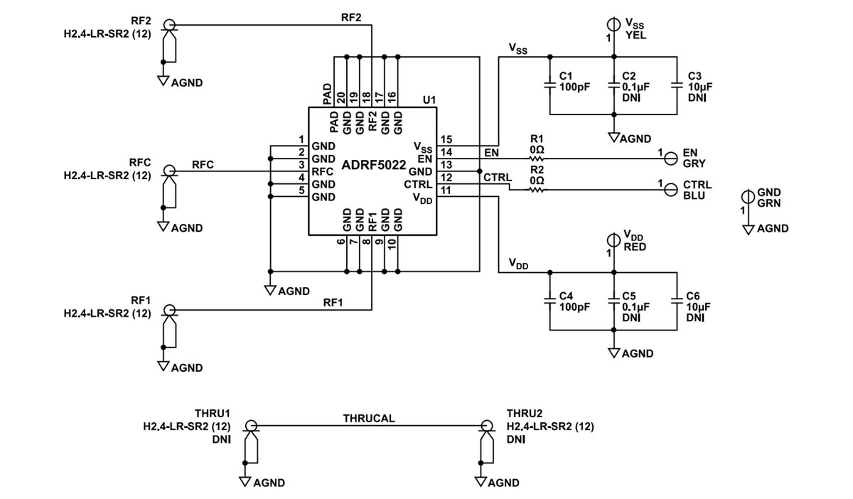 Schematic - Analog Devices Inc. ADRF5022-EVALZ Evaluation Board