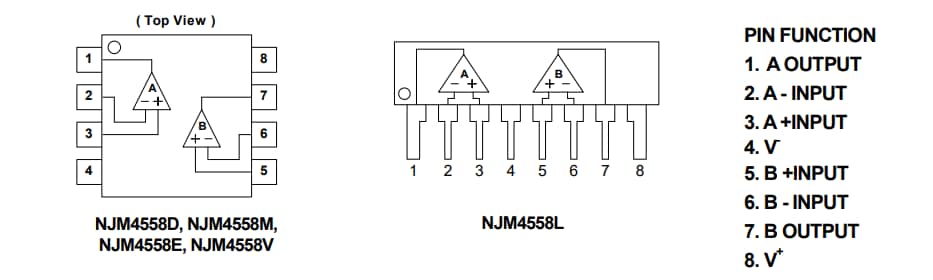 Nisshinbo NJM4558 Dual Operational Amplifiers