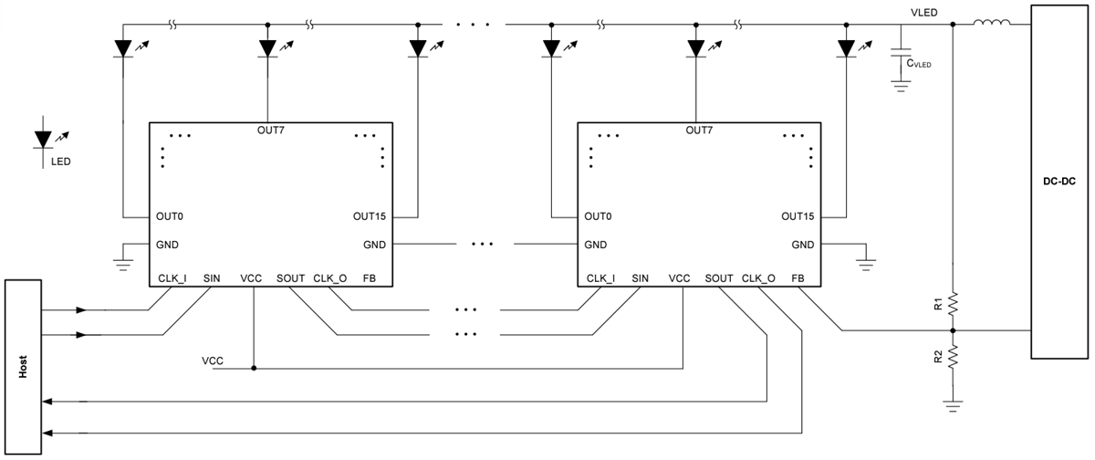 Schematic - Texas Instruments TLC696x1/TLC696x1-Q1 Constant Current Sink Drivers