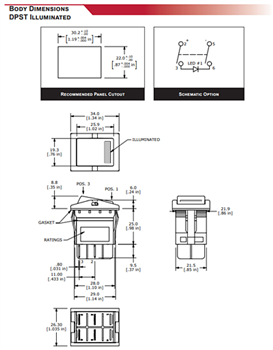 Chart - E-Switch RB5 Rocker Switches