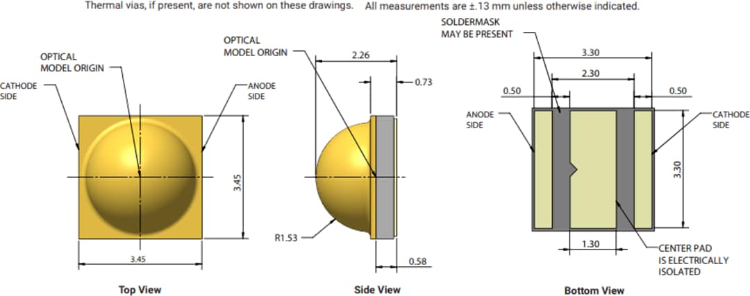 Mechanical Drawing - Cree LED XLamp® XP-G4 LEDs