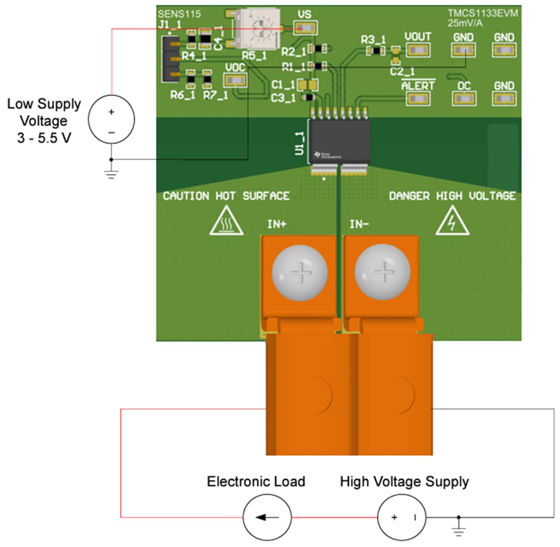 Application Circuit Diagram - Texas Instruments TMCS1133xEVM Evaluation Module (EVM)