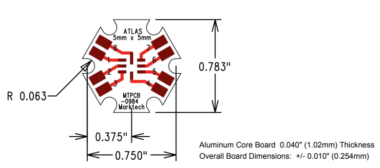 Mechanical Drawing - Marktech Optoelectronics UVC LEDs & Starboards