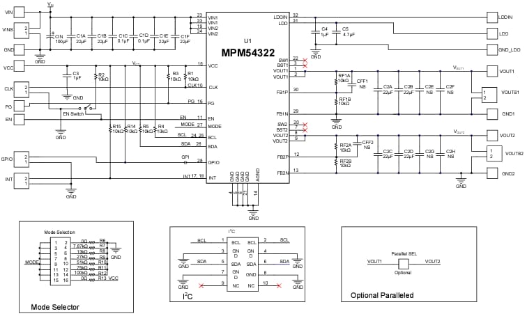 Schematic - Monolithic Power Systems (MPS) EVM54322-PB-00A Evaluation Board