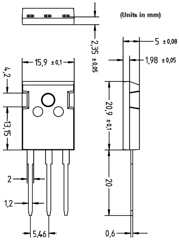 Mechanical Drawing - Diotec Semiconductor DIWOx Fast Switching IGBT Transistors