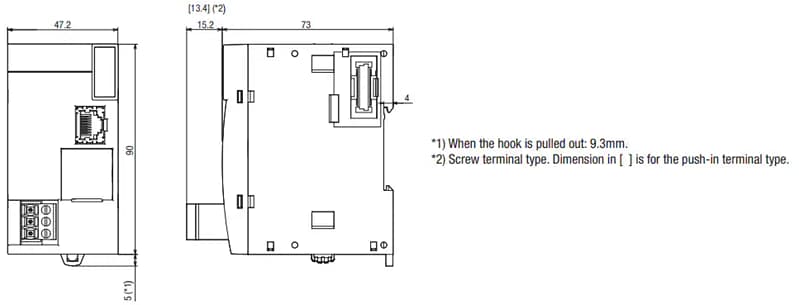 Mechanical Drawing - IDEC SX8R Bus Coupler Modules