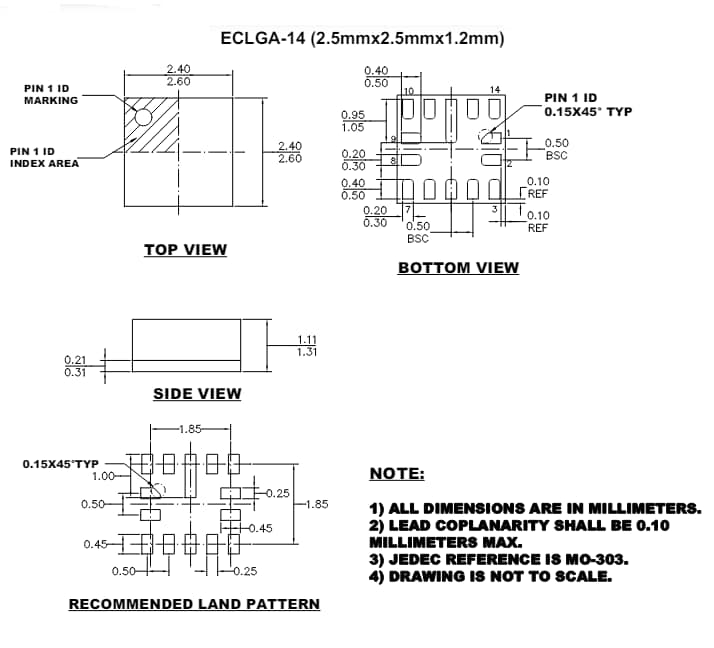 Mechanical Drawing - Monolithic Power Systems (MPS) MPM4710 Synchronous Buck-Boost Power Modules