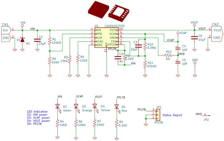 Schematic - Littelfuse LS0502SCD33 Evaluation Board