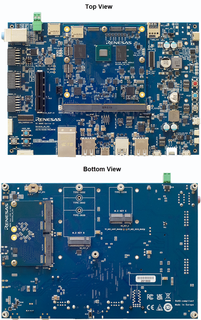 Mechanical Drawing - Renesas Electronics RZ/G3E-EVKIT Evaluation Board