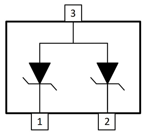 Block Diagram - Texas Instruments MMBZxxVAL-Q1 Common Anode Zener Diodes