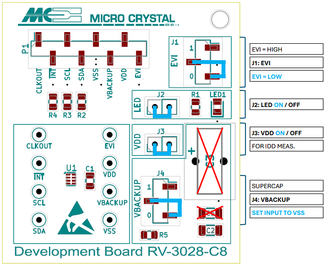 Application Circuit Diagram - Micro Crystal RV-3028-C8 Development Board