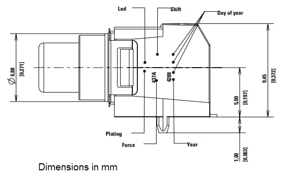 Mechanical Drawing - C&K Switches K5V Illuminated Tactile Switches