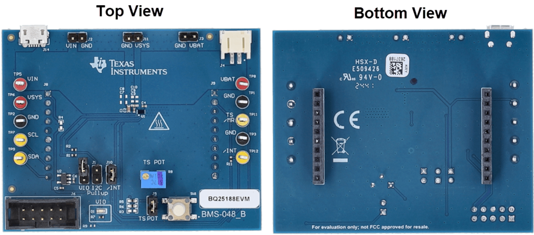 Mechanical Drawing - Texas Instruments bq25188EVM Battery Charger Evaluation Module