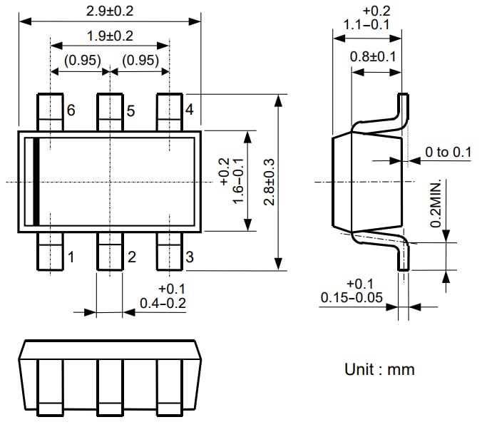 Mechanical Drawing - Nisshinbo R3160N Voltage Detectors