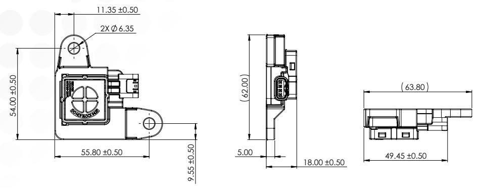 Mechanical Drawing - Sensata Technologies MGD Resonix™ Refrigerant Leak Sensors